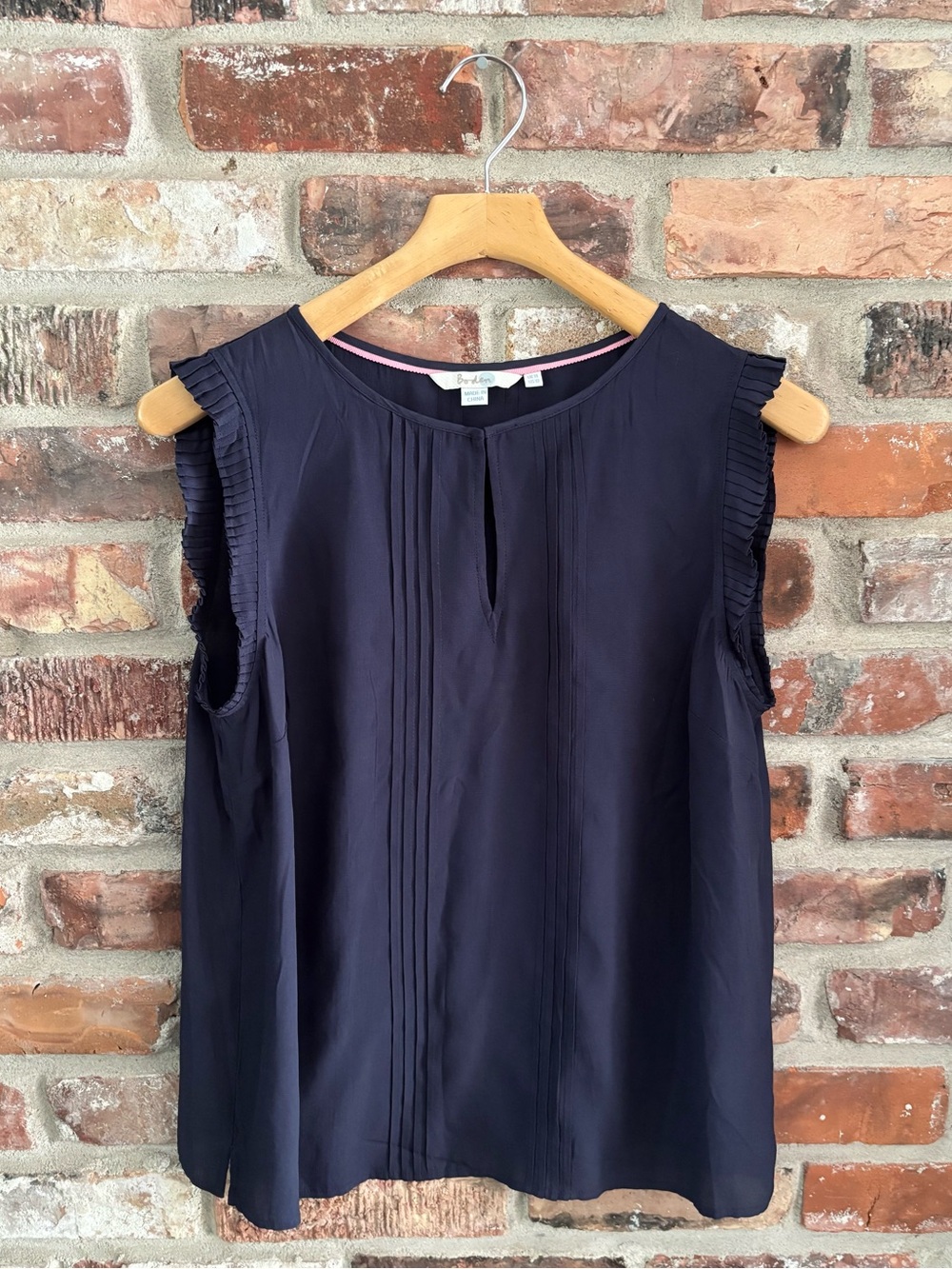 Boden Navy Blue Sleeveless Blouse Top, 10